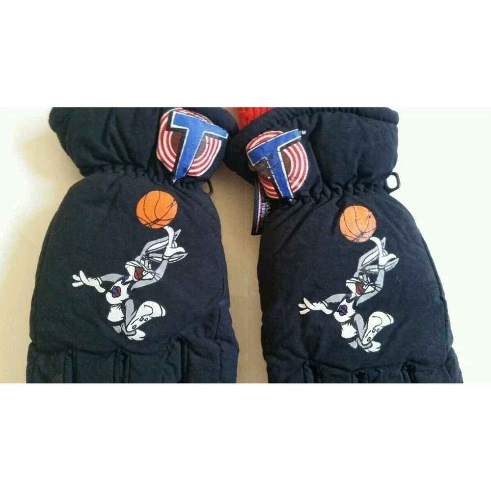VINTAGE 1996 SPACE JAM BUGS BUNNY TUNE SQUAD WINTER GLOVES JORDAN SZ SMALL
